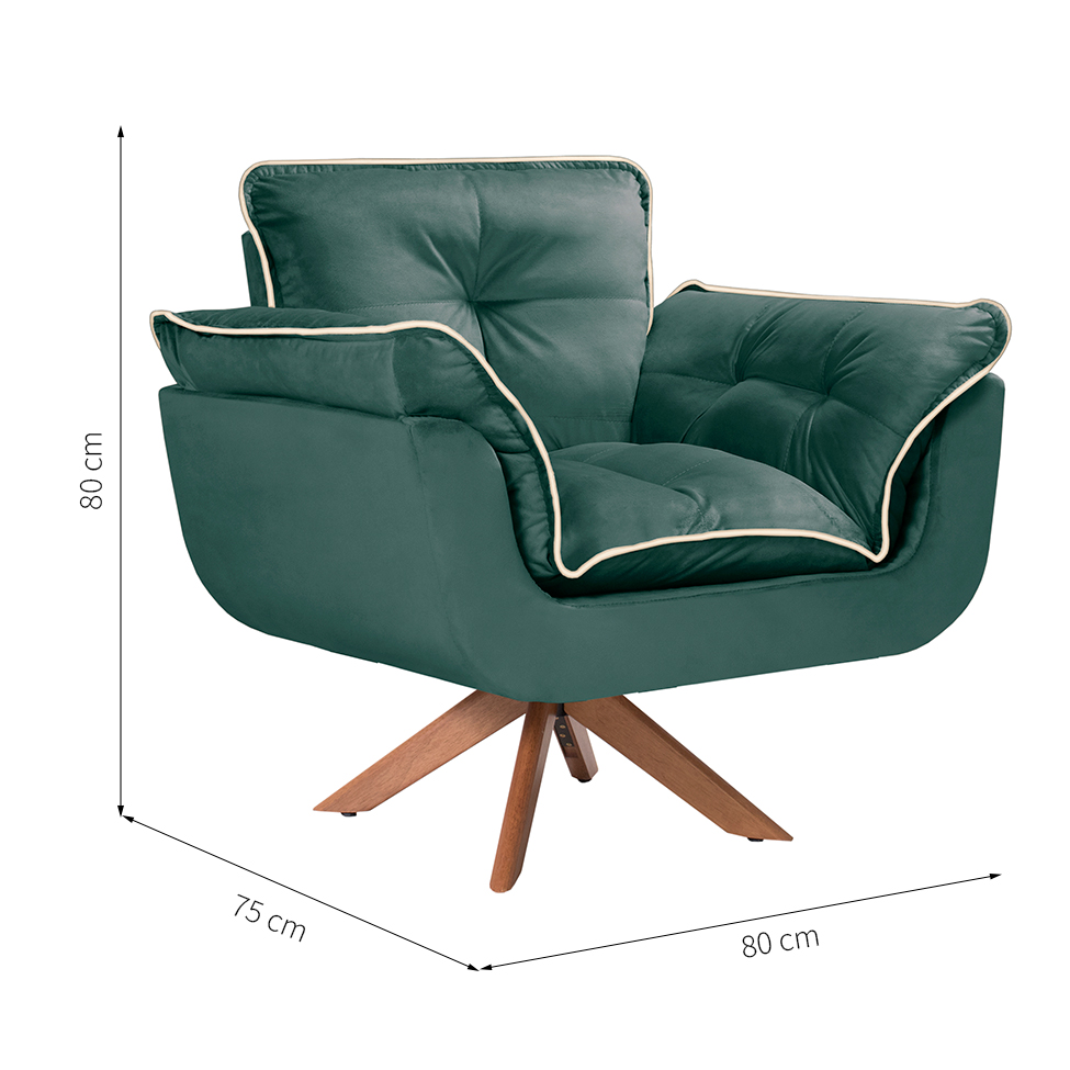 Poltrona Opalla II Verde e Branca