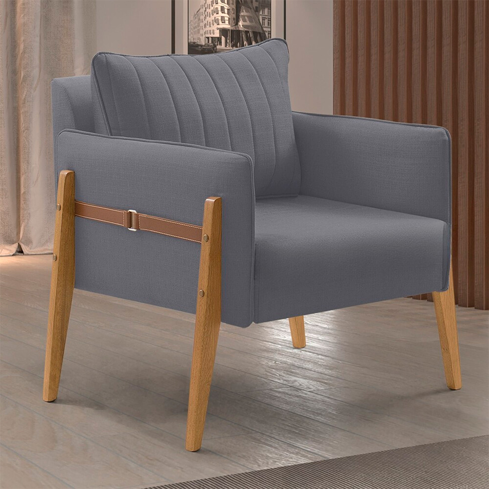 Poltrona Orion Veludo Cinza