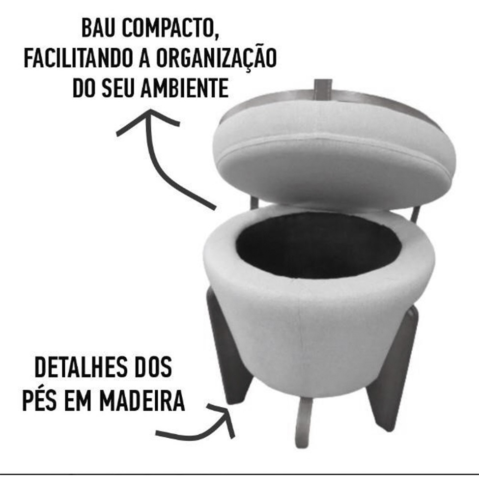 Puff Multiuso Apolo Vermelho e Imbuia
