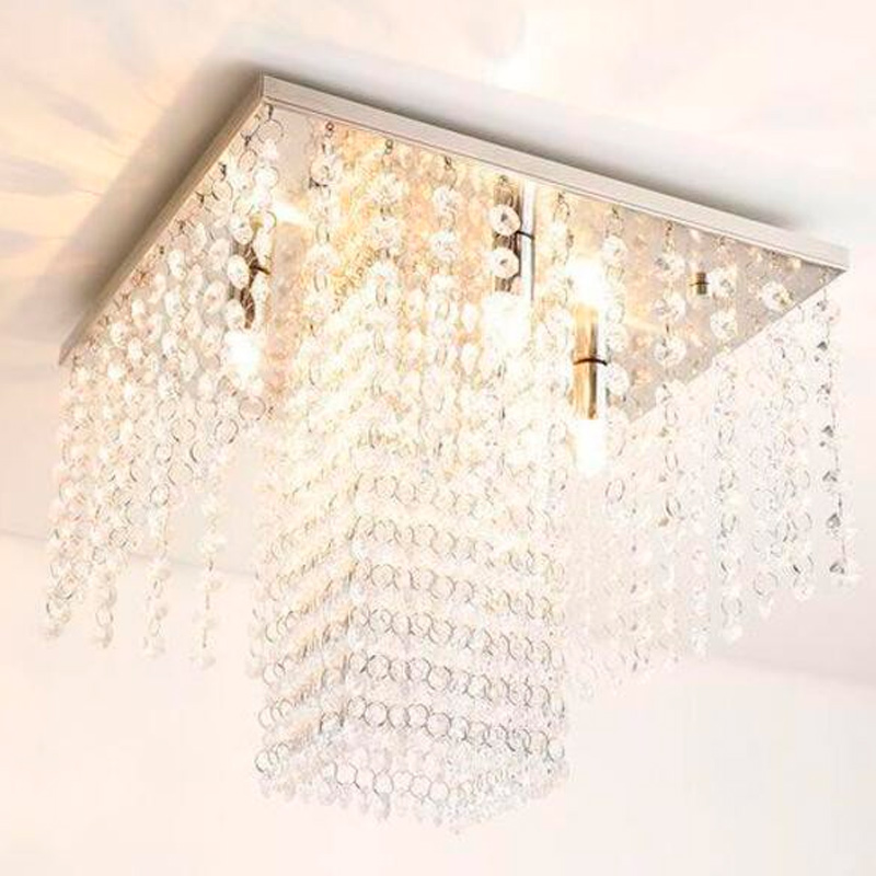  Lustre Luminária Elisabeth de Acrílico para 4 Lâmpadas Halopin G9 de LED 30x30cm