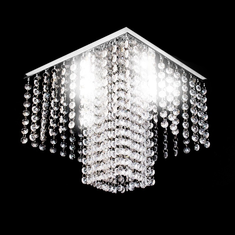  Lustre Luminária Elisabeth de Acrílico para 4 Lâmpadas Halopin G9 de LED 30x30cm