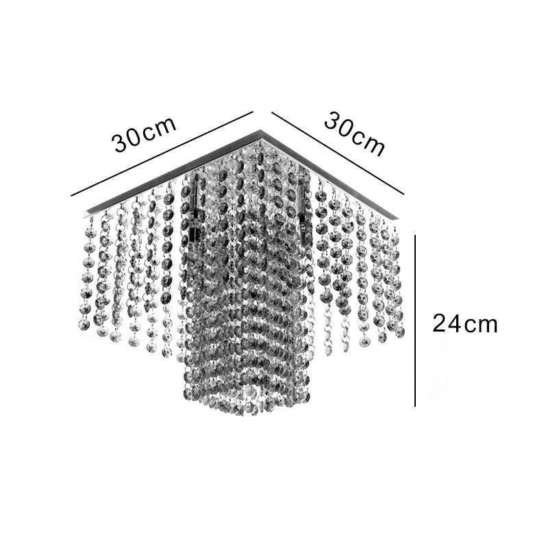  Lustre Luminária Elisabeth de Acrílico para 4 Lâmpadas Halopin G9 de LED 30x30cm