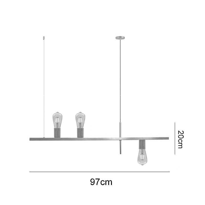  Pendente Haven na Cor Prata Fosco para 3 Lâmpadas E-27 Bivolt