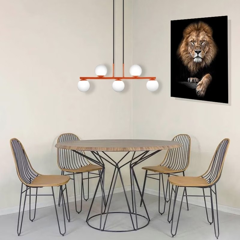  Pendente Jabuti UP na Cor Cobre com Globos Brancos Fosco para 5 Lâmpadas G9 de LED