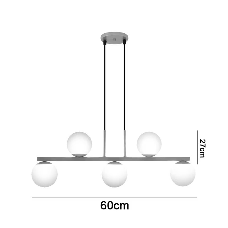  Pendente Jabuti UP na Cor Cobre com Globos Brancos Fosco para 5 Lâmpadas G9 de LED