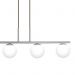  Pendente Jabuti na Cor Prata com Globos Branco Fosco para 4 Lâmpadas G9 de LED