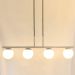  Pendente Jabuti na Cor Prata com Globos Branco Fosco para 4 Lâmpadas G9 de LED