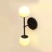 Luminária de Parede Interna Arandela Double Jabuti cor Preta com Globos Brancos Bivolt