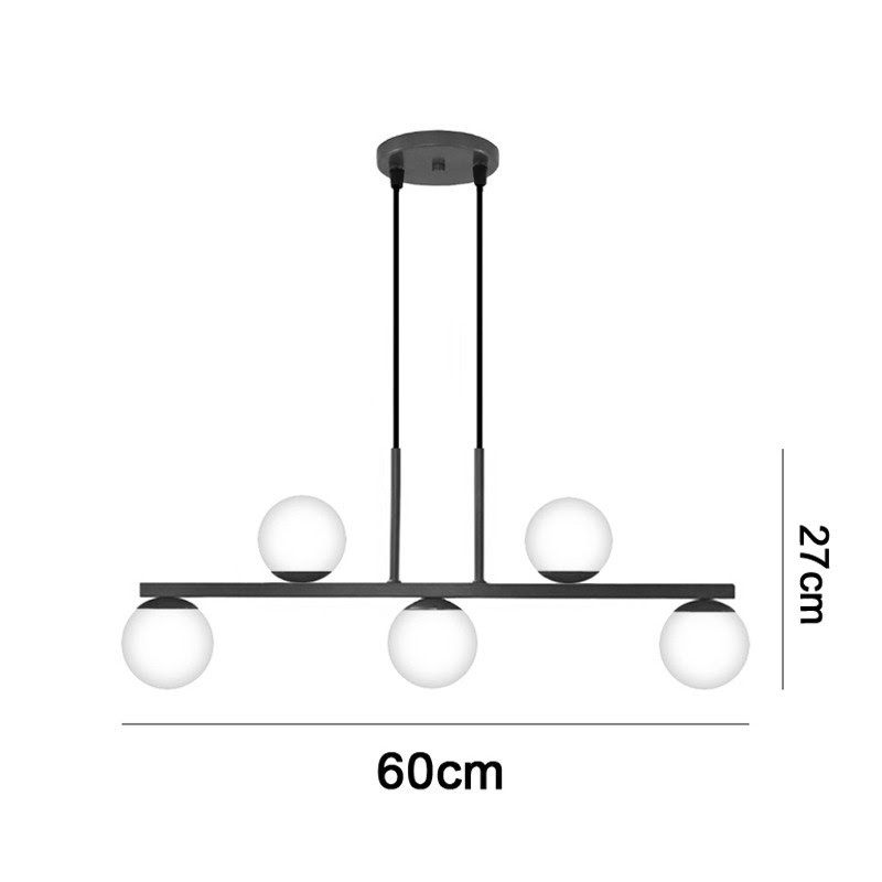 Luminária de Teto Pendente Jabuti UP Cobre com Globos Brancos para 6 Lâmpadas G9 de LED