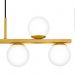 Luminária de Teto Pendente Jabuti UP Dourado Fosco com Globos Brancos para 6 Lâmpadas G9 de LED