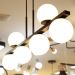 Luminária de Teto Pendente Jabuti UP Preto com Globos Branco Fosco para 6 Lâmpadas G9