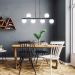 Luminária de Teto Pendente Jabuti UP Preto com Globos Branco Fosco para 6 Lâmpadas G9