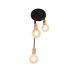 Luminária de Teto Plafon para Salas, Quartos e Lavabos Think na Cor Preto com Cobre para 3 Lâmpadas