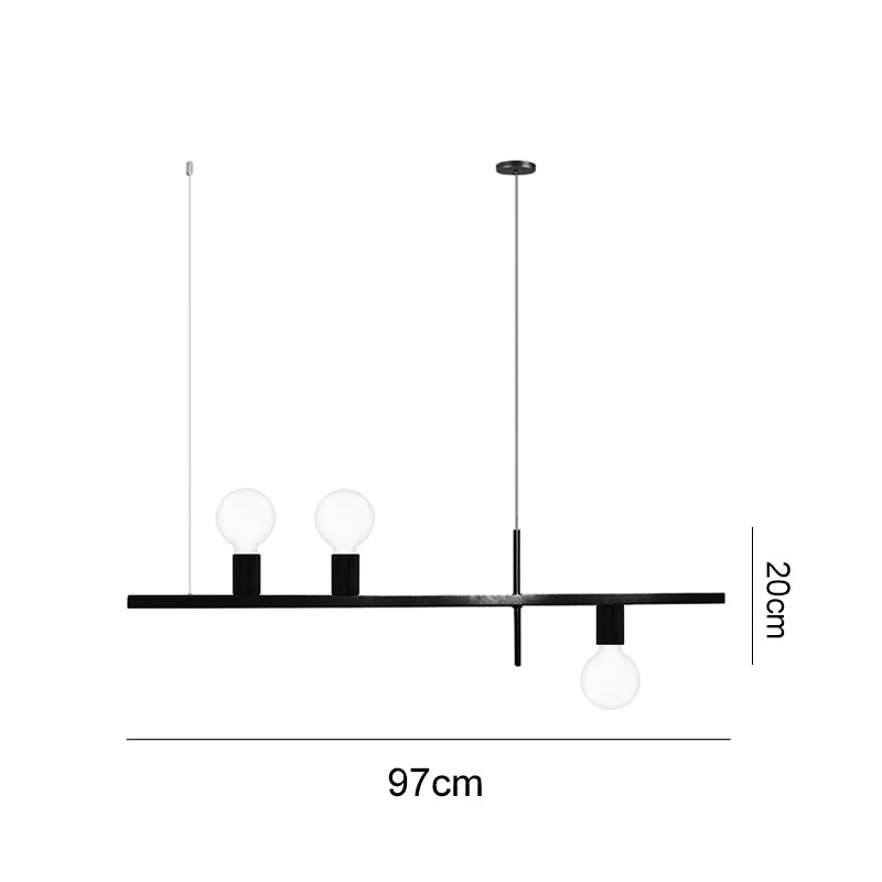 Pendente Haven na Cor Preto para 3 Lâmpadas E-27 Bivolt