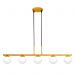 Pendente Jabuti Five Dourado Fosco com Globos Branco Fosco para 5 Lâmpadas G9 de LED
