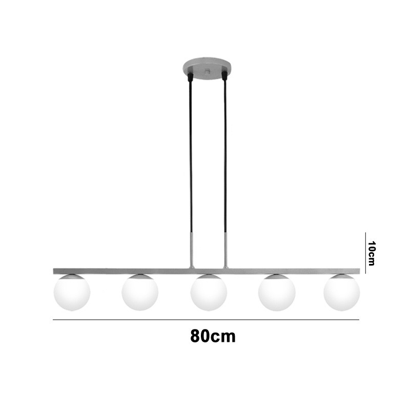 Pendente Jabuti Five Dourado Fosco com Globos Branco Fosco para 5 Lâmpadas G9 de LED