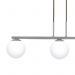Pendente Jabuti Triplo na Cor Prata com Globos Brancos Fosco para 3 Lâmpadas G9 de LED