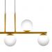 Pendente Jabuti UP na Cor Dourado com Globos Branco Fosco para 5 Lâmpadas G9 de LED