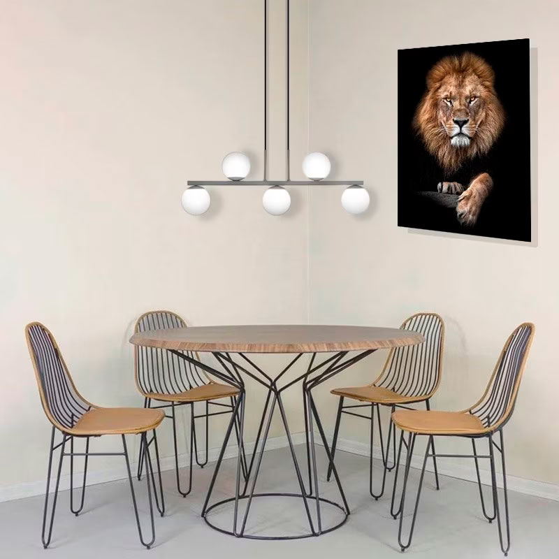 Pendente Jabuti UP na Cor Prata com Globos Brancos Fosco para 5 Lâmpadas G9 de LED