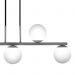 Pendente Jabuti UP na Cor Prata com Globos Brancos Fosco para 5 Lâmpadas G9 de LED