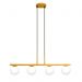 Pendente Jabuti na Cor Dourado Fosco com Globos Branco Fosco para 4 Lâmpadas G9 de LED