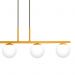 Pendente Jabuti na Cor Dourado Fosco com Globos Branco Fosco para 4 Lâmpadas G9 de LED