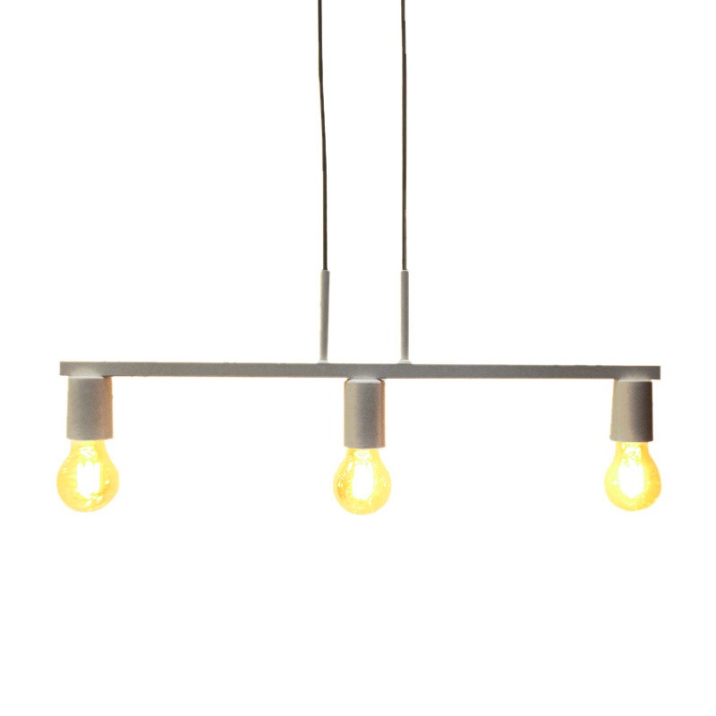 Pendente New Bar para 3 Lâmpadas Cinza 60cm E27 Bivolt para Salas e Quartos