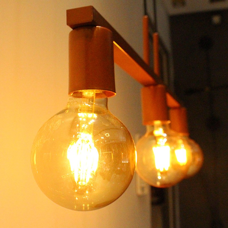 Pendente New Bar para 3 Lâmpadas Cobre 60cm E27 Bivolt para Salas e Quartos