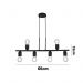 Pendente New UP na Cor Preta para 6 Lâmpadas E-27 Bivolt