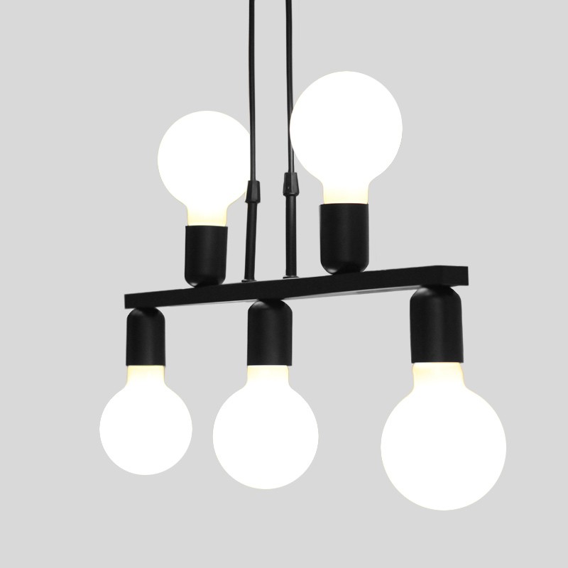 Pendente New UP na Cor Preto para 5 Lâmpadas E-27 Bivolt