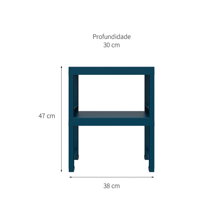 [OUTLET] Estante Demi Quadra com 2 Prateleiras Navy