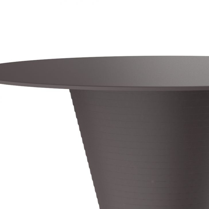 [OUTLET] Mesa Lateral Redonda Nobe Cinza Mushroom