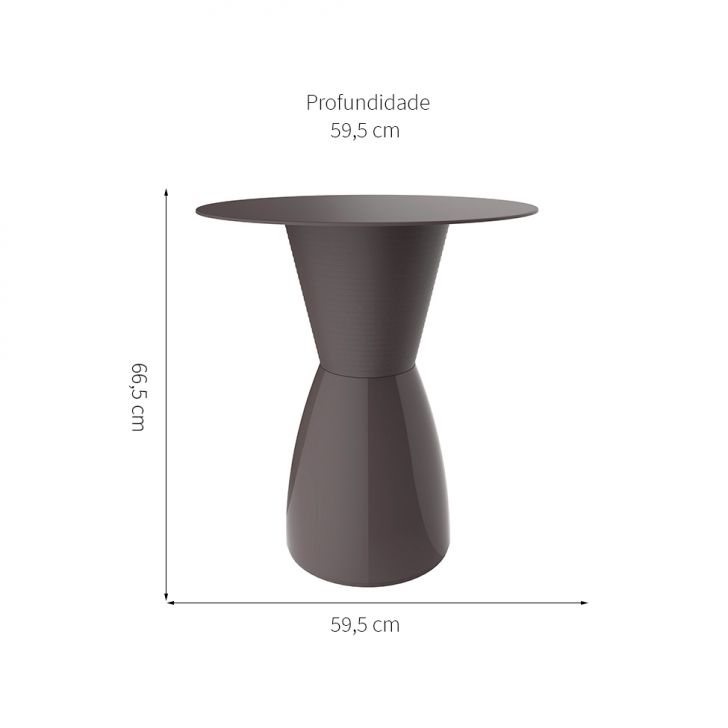 [OUTLET] Mesa Lateral Redonda Nobe Cinza Mushroom