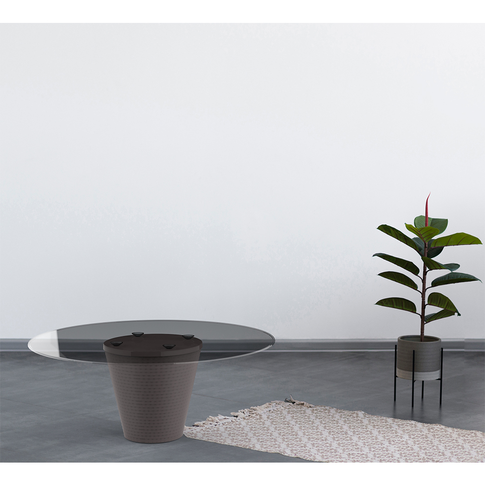Base para Mesa de Centro Redonda Fluo Cinza Mushroom