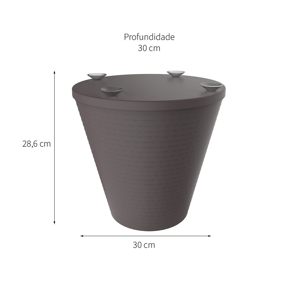 Base para Mesa de Centro Redonda Fluo Cinza Mushroom
