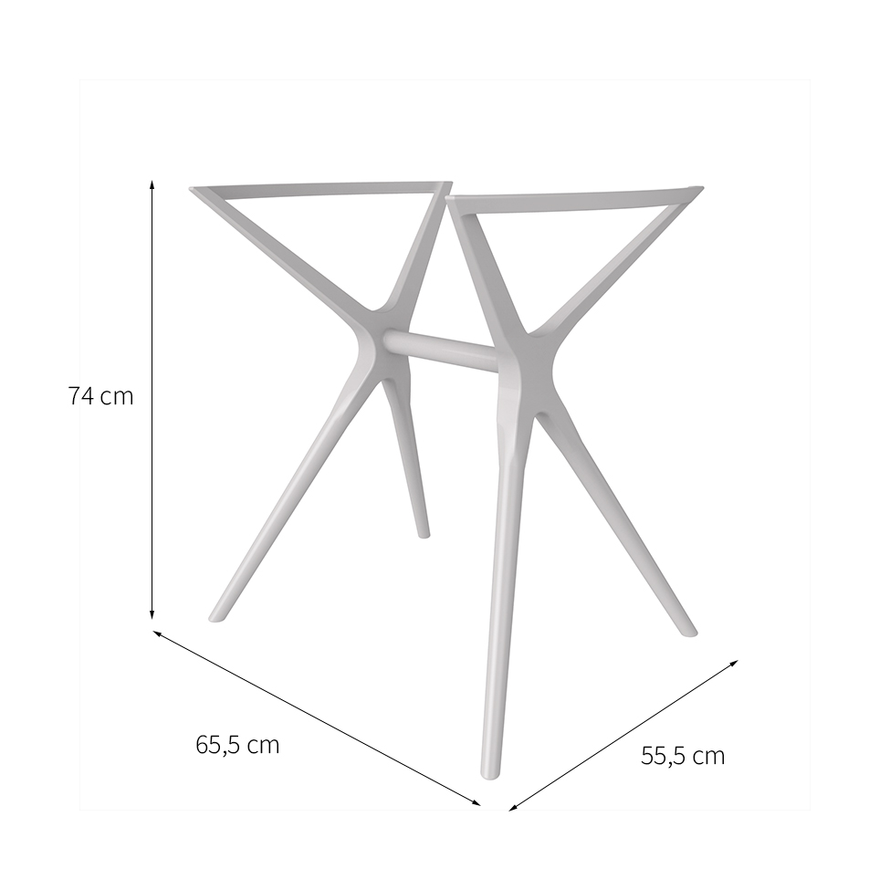 Base para Mesa de Cozinha Retangular Baletto Branca (55x66 cm)