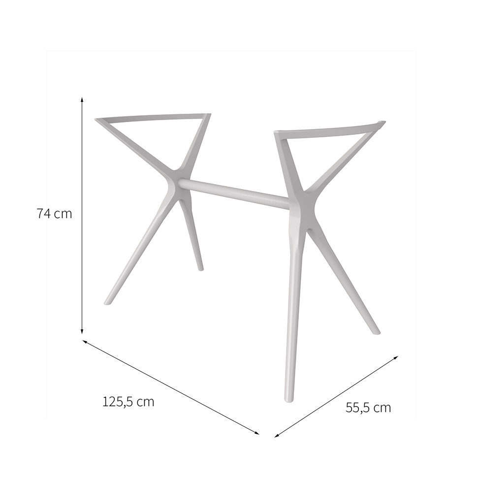 Base para Mesa de Cozinha Retangular Baletto Branca (56x126 cm)