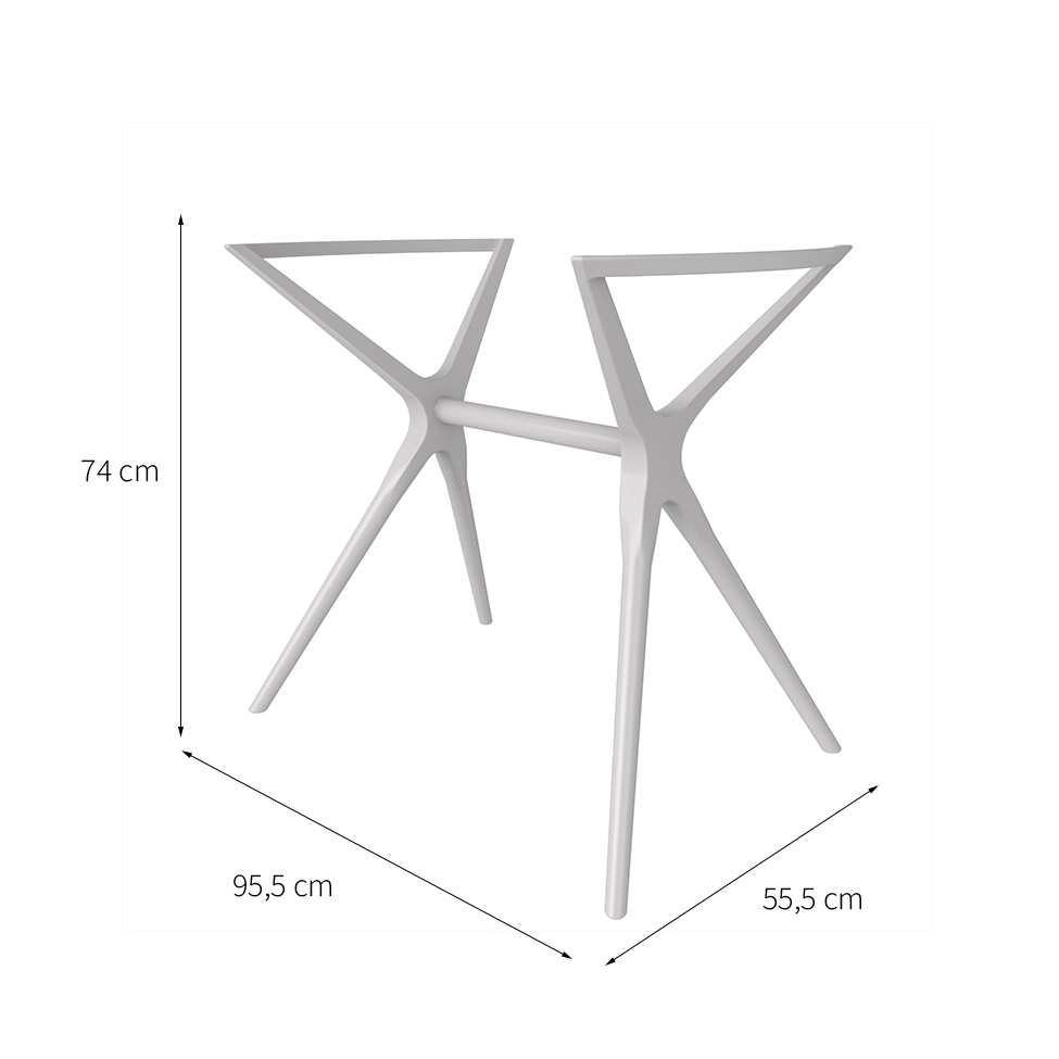 Base para Mesa de Cozinha Retangular Baletto Branca (56x96 cm)