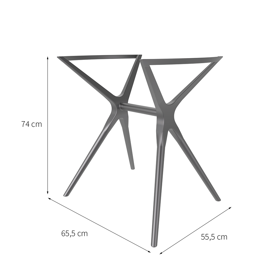 Base para Mesa de Cozinha Retangular Baletto Platinum (55x66 cm)