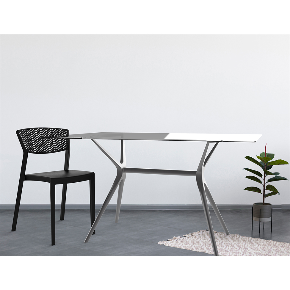 Base para Mesa de Cozinha Retangular Baletto Platinum (56x126 cm)
