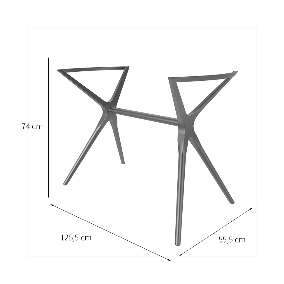 Base para Mesa de Cozinha Retangular Baletto Platinum (56x126 cm)