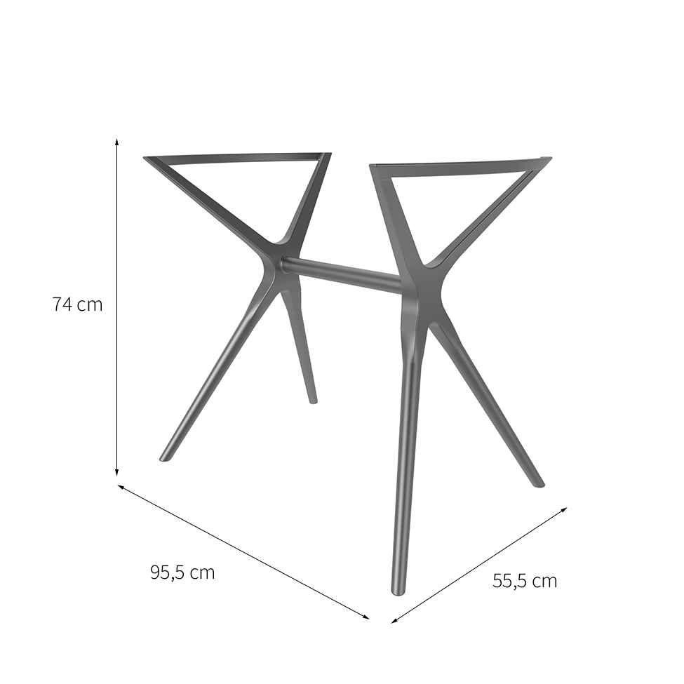 Base para Mesa de Cozinha Retangular Baletto Platinum (56x96 cm)