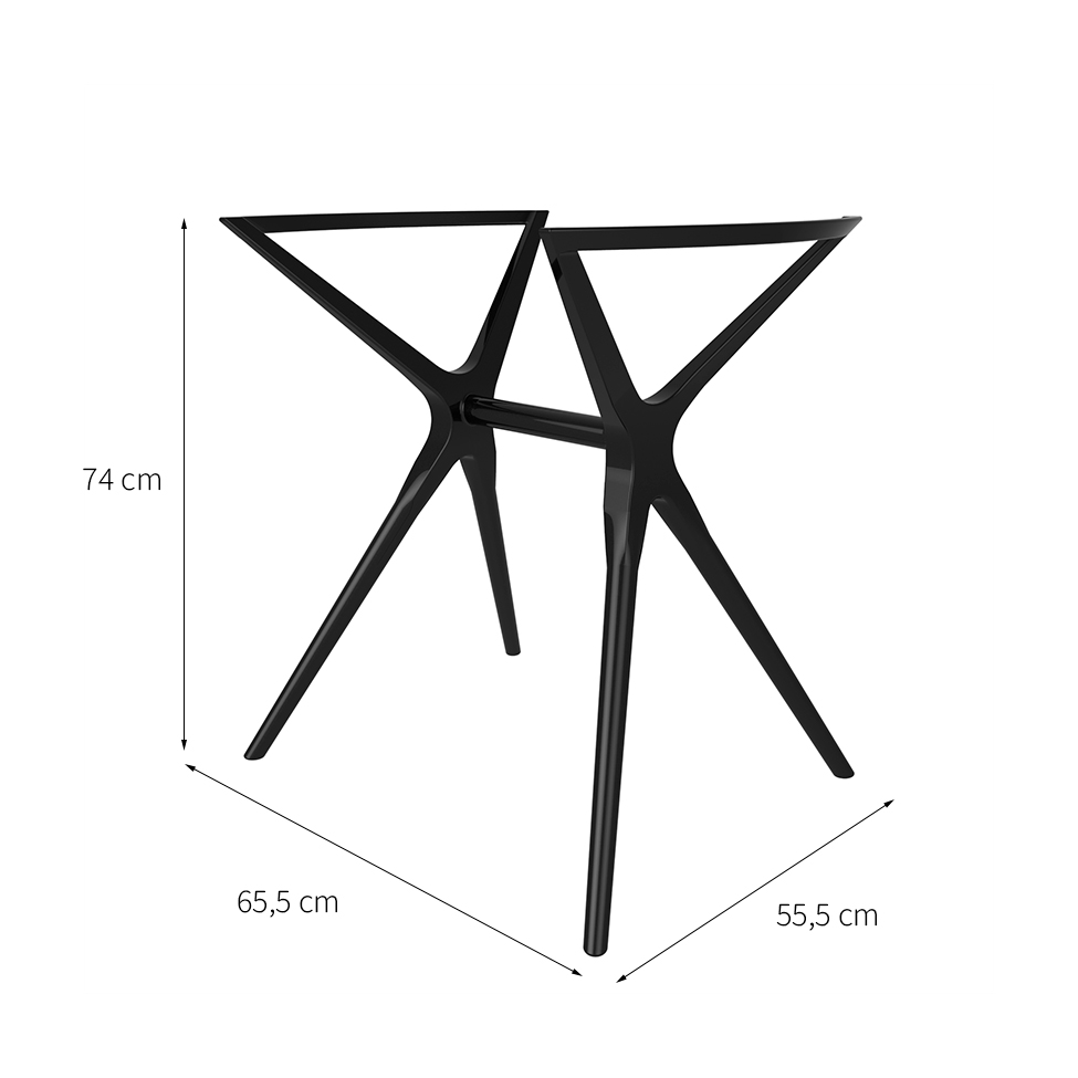 Base para Mesa de Cozinha Retangular Baletto Preta (55x66 cm)