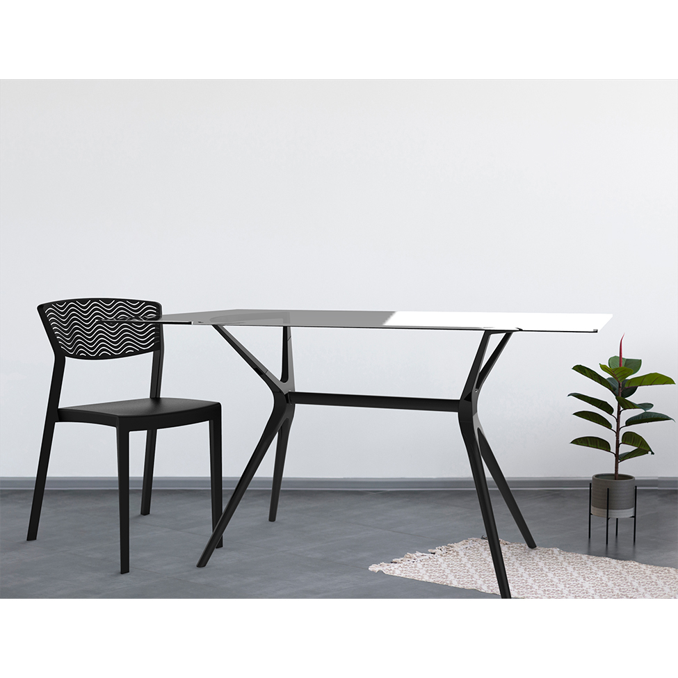 Base para Mesa de Cozinha Retangular Baletto Preta (56x126 cm)