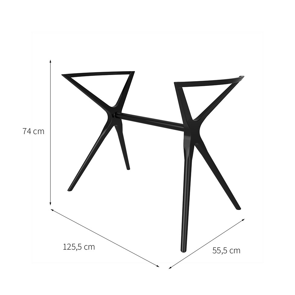 Base para Mesa de Cozinha Retangular Baletto Preta (56x126 cm)
