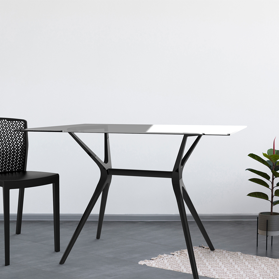 Base para Mesa de Cozinha Retangular Baletto Preta (56x96 cm)