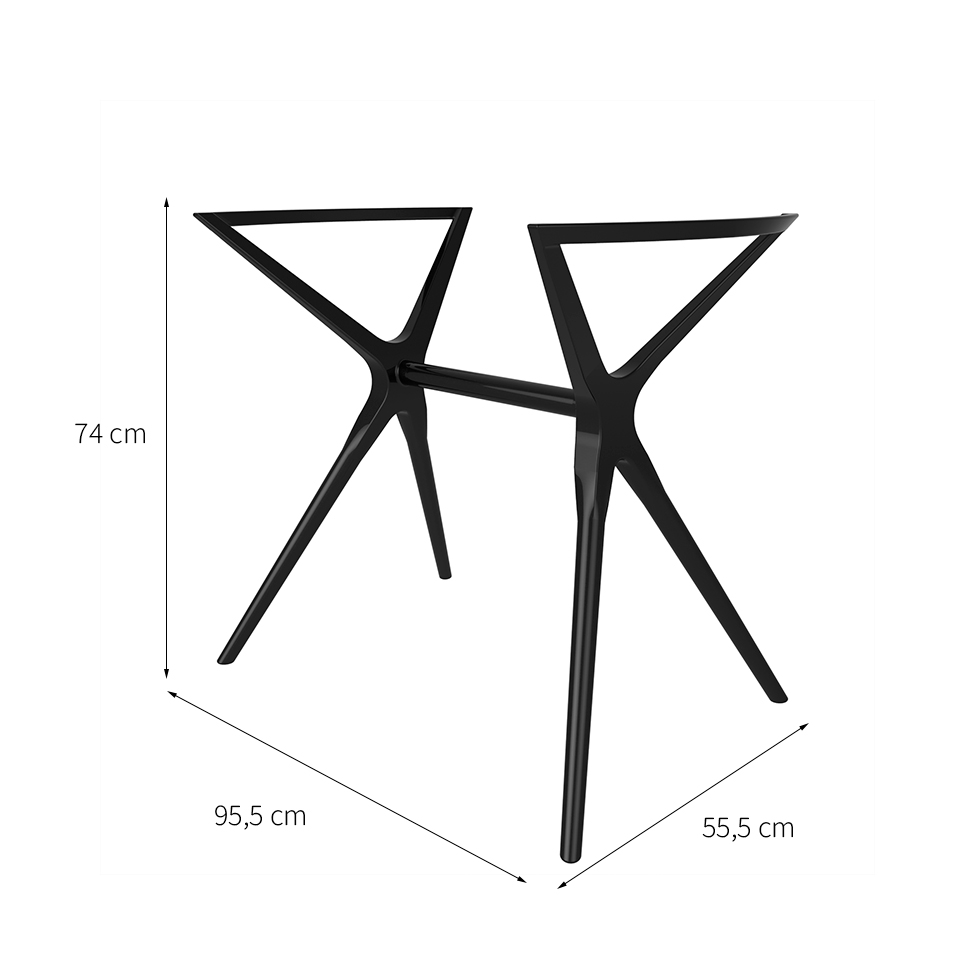 Base para Mesa de Cozinha Retangular Baletto Preta (56x96 cm)
