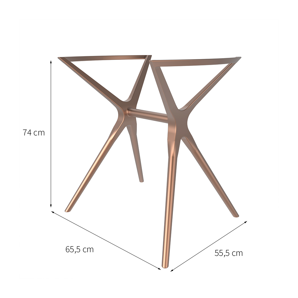 Base para Mesa de Cozinha Retangular Baletto Rosé (55x66 cm)