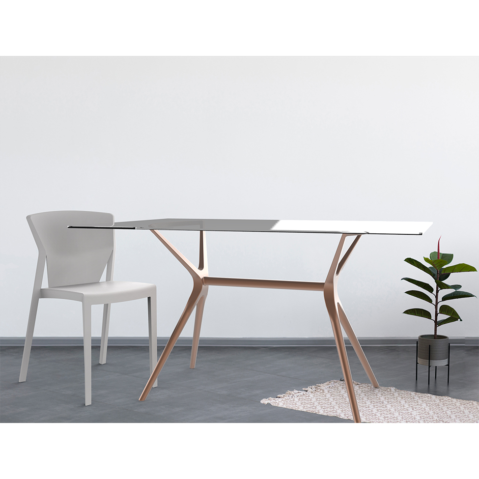 Base para Mesa de Cozinha Retangular Baletto Rosé (56x126 cm)