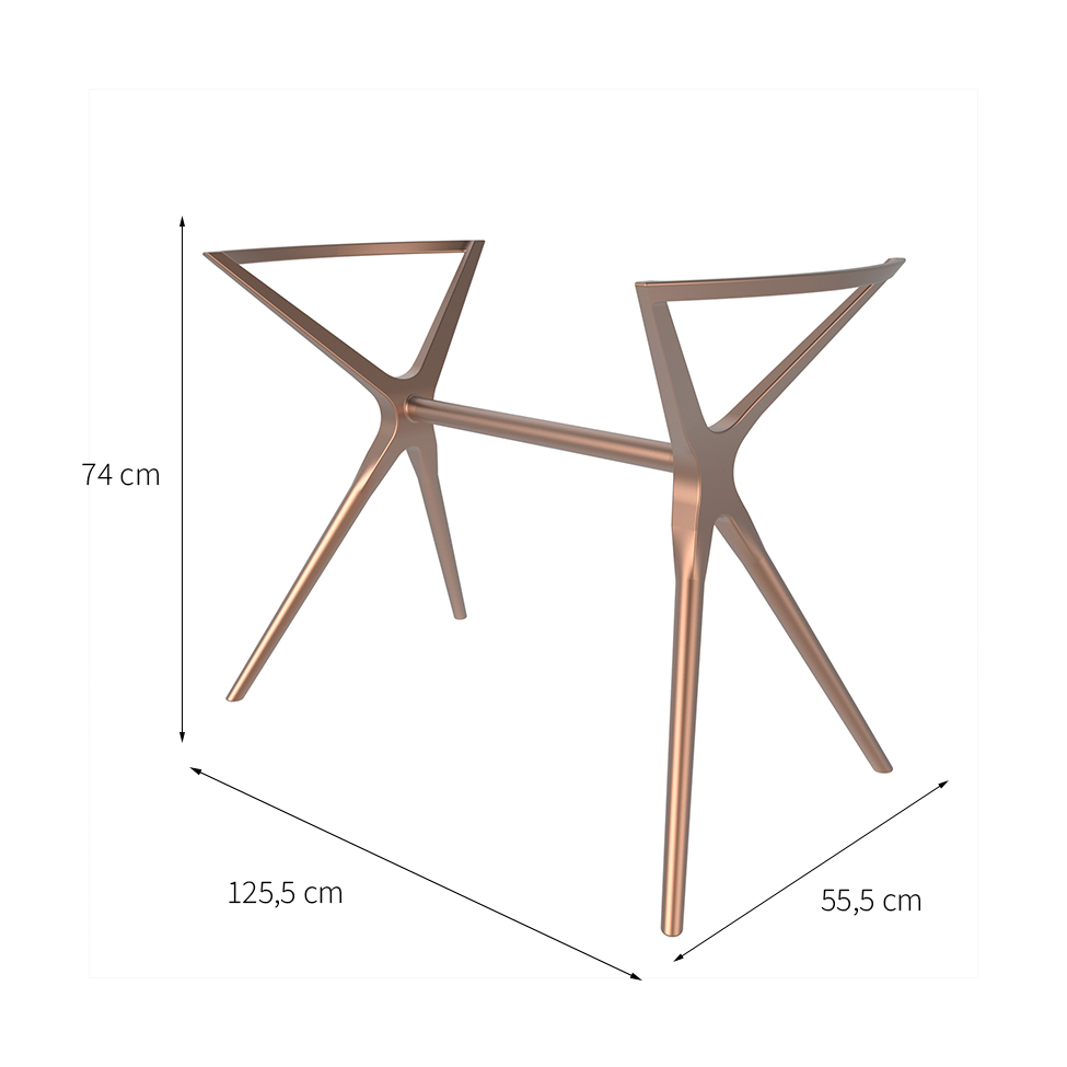 Base para Mesa de Cozinha Retangular Baletto Rosé (56x126 cm)